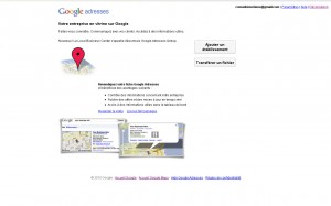 Ajouter une fiche google adresses