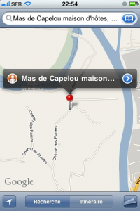 Photo Google Map sur Iphone