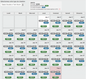 Calendrier Pricematch